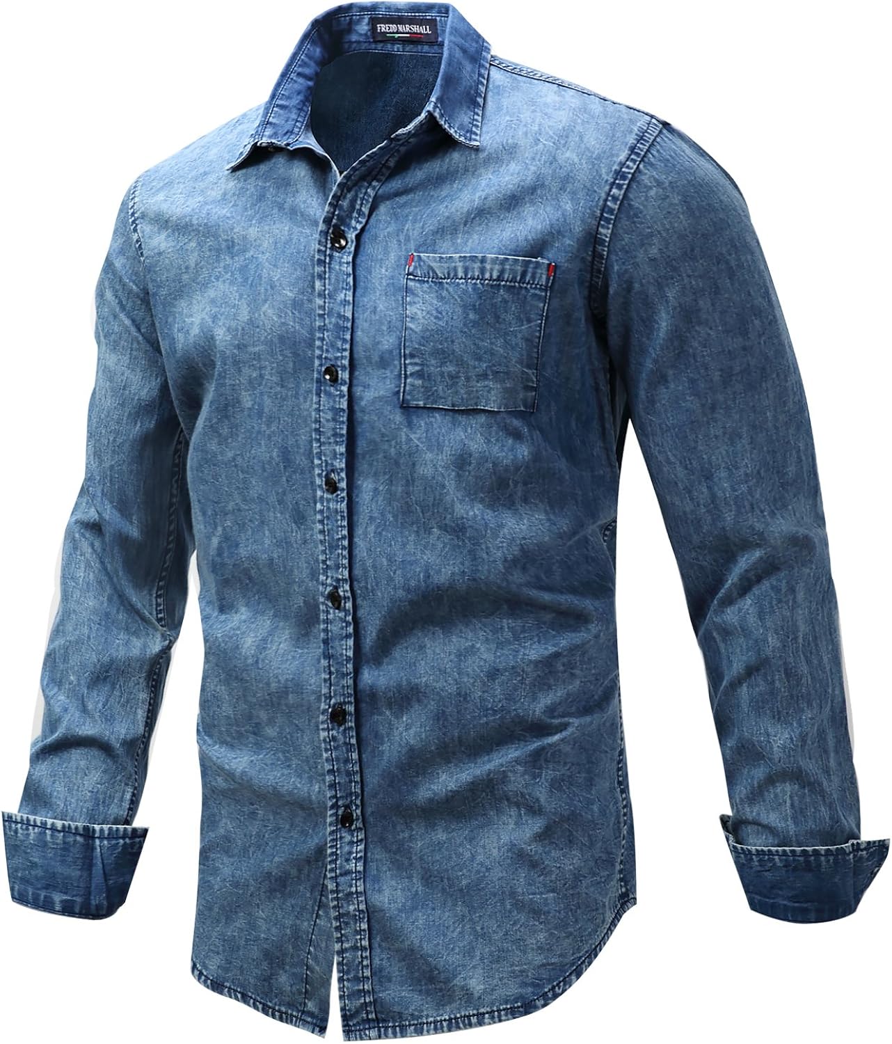 blue denim shirt mens