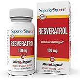 Superior Source Resveratrol 100 mg - Dietary Supplement for Healthy Aging - Supports Brain & Heart Health - Non-GMO & Gluten-Free - 60 MicroLingual Instant-Dissolve Tablets