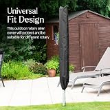 WINSOME Waterproof Rotary Washing Line Cover with Zip - Black view 6