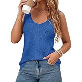BTFBM Sweater Vest Women 2026 Spring Summer Sleeveless V Neck Sparkle Knit Basic Loose Fit Tank Tops Vacation Outfits