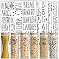Talented Kitchen 136 Pantry Labels for Food Containers - Preprinted Black All-Caps on Clear Kitchen Food Labels for Organizing Storage Canisters & Jars (Water Resistant)
