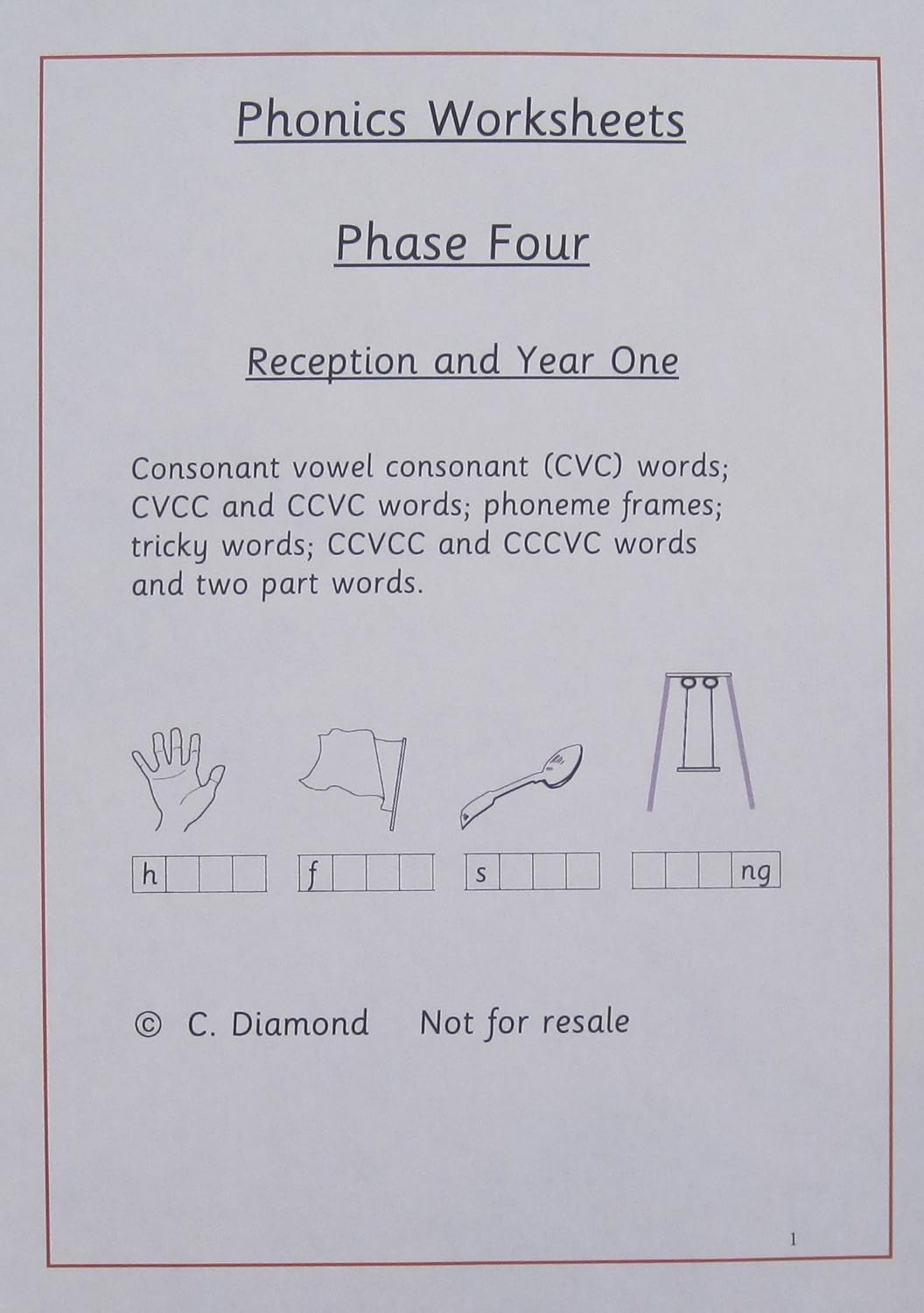 Phase Four Phonics Worksheets to Print out: Christine Diamond: Amazon ...