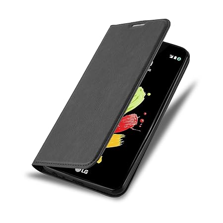 Cadorabo Hülle für LG Stylus 2 - Hülle in Nacht SCHWARZ – Handyhülle mit Magnetverschluss, Standfunktion und Kartenfach - Cas