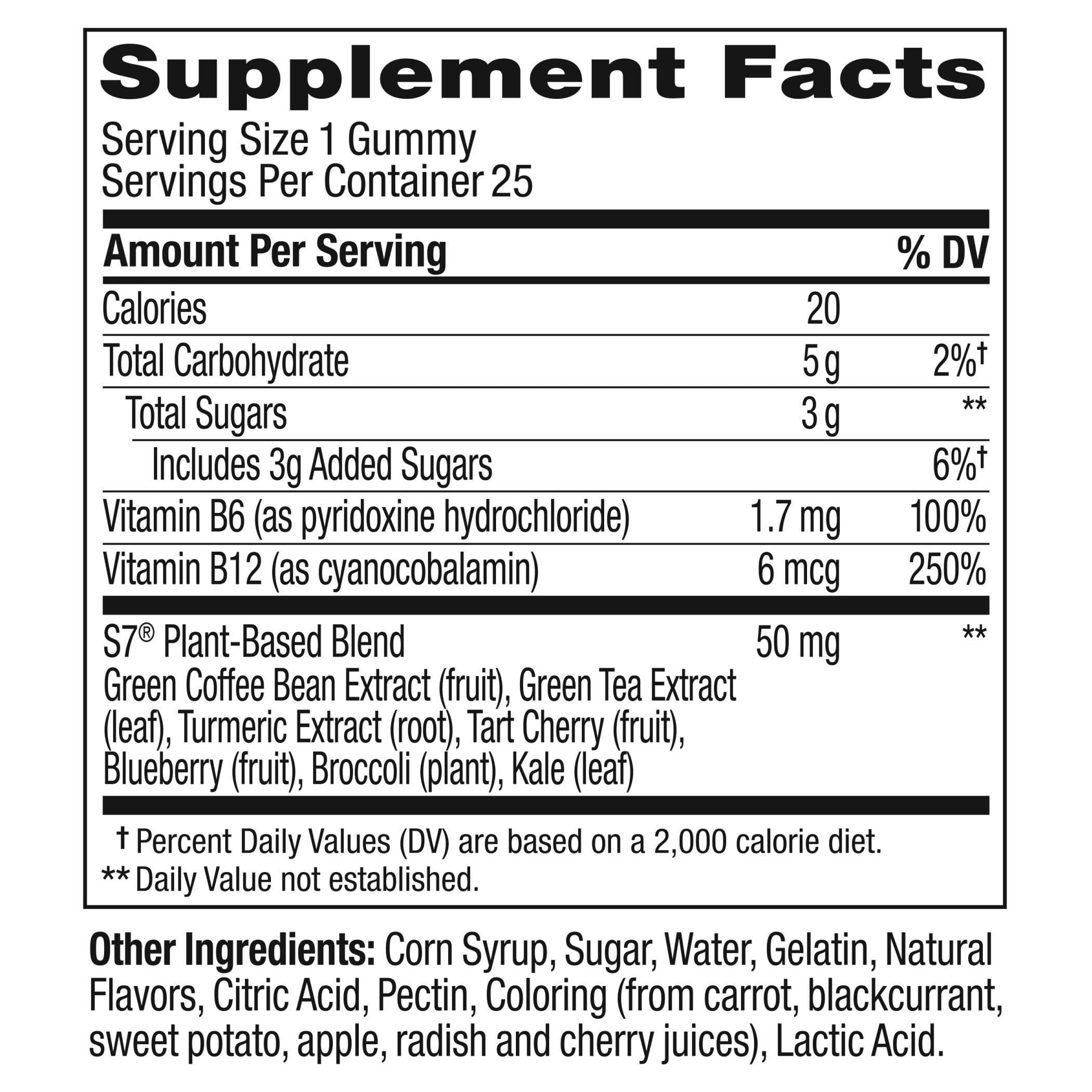 OLLY Pre-Game Energize Workout Gummy Rings, S7 Plant-Based Blend, B Vitamins, Berry Lime Flavor - 25 Count