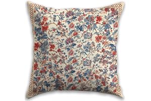 RBAFAO Bohemian Pillow Covers | Vintage Floral & Carpet Design | Double Sided Blue White Decorative Pillowcases for Couch, Bed | Indoor Outdoor Boho Home Decor (Beige, 18x18inches)