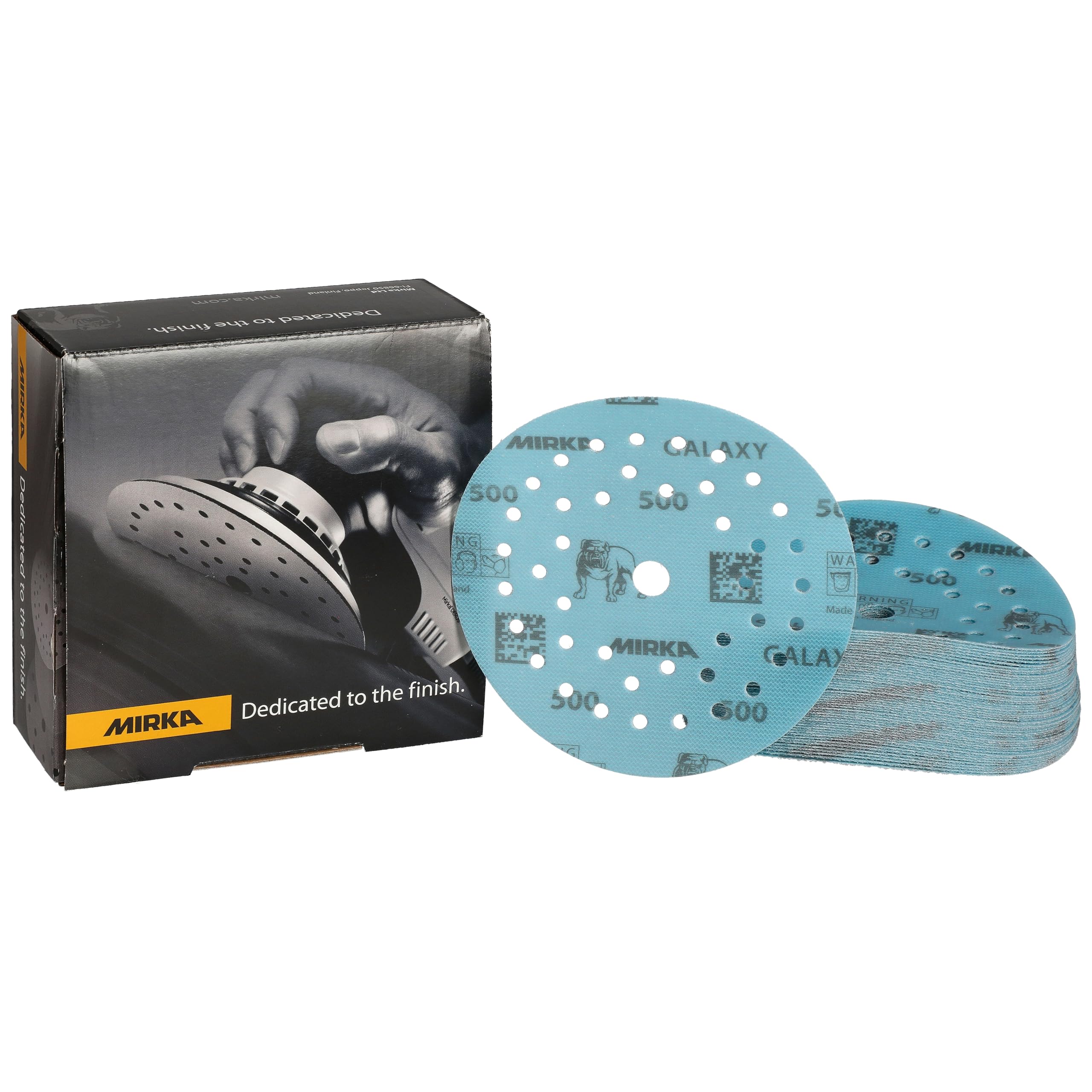 Mirka Galaxy epoxy sandpaper 125mm Hook & Loop grit 500 for sanding epoxy resin, wood, epoxy, rivertable / 50 pcs sanding discs — image 1