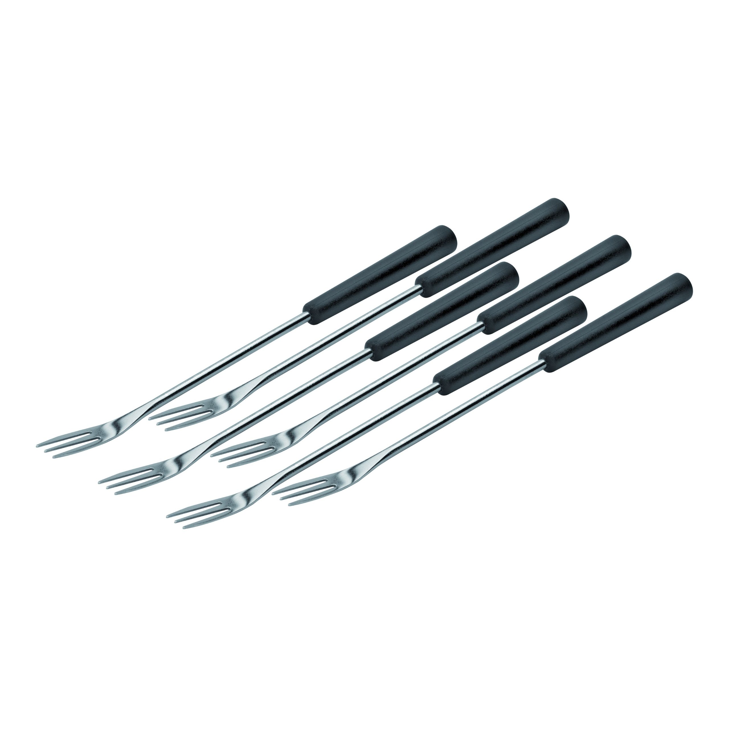 Kuhn Rikon Cheese and Meat Fondue Forks, Stainless Steel, Silver/Black, 6-Piece
