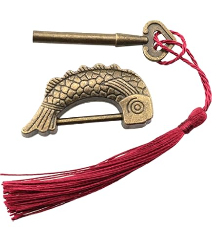 HAJXZH 2PCS Bronze Antique Fish Shaped Metal Lock Retro Wooden Box Padlock  with Key for Jewelry Box and Wooden Box - Amazon.com