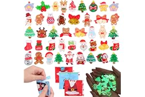 Hysagtek Mini Christmas Figurines Blind Bags - 120Pcs Luminous Mini Resin Christmas Tree Snowman Glow in The Dark Tiny Figures to Hide for Party Favors Bag Fillers Micro Landscape Xmas Dollhouse Decor