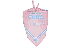 PETS FIRST Sporty K9 MLB Chicago Cubs Pink Dog Bandana, Large