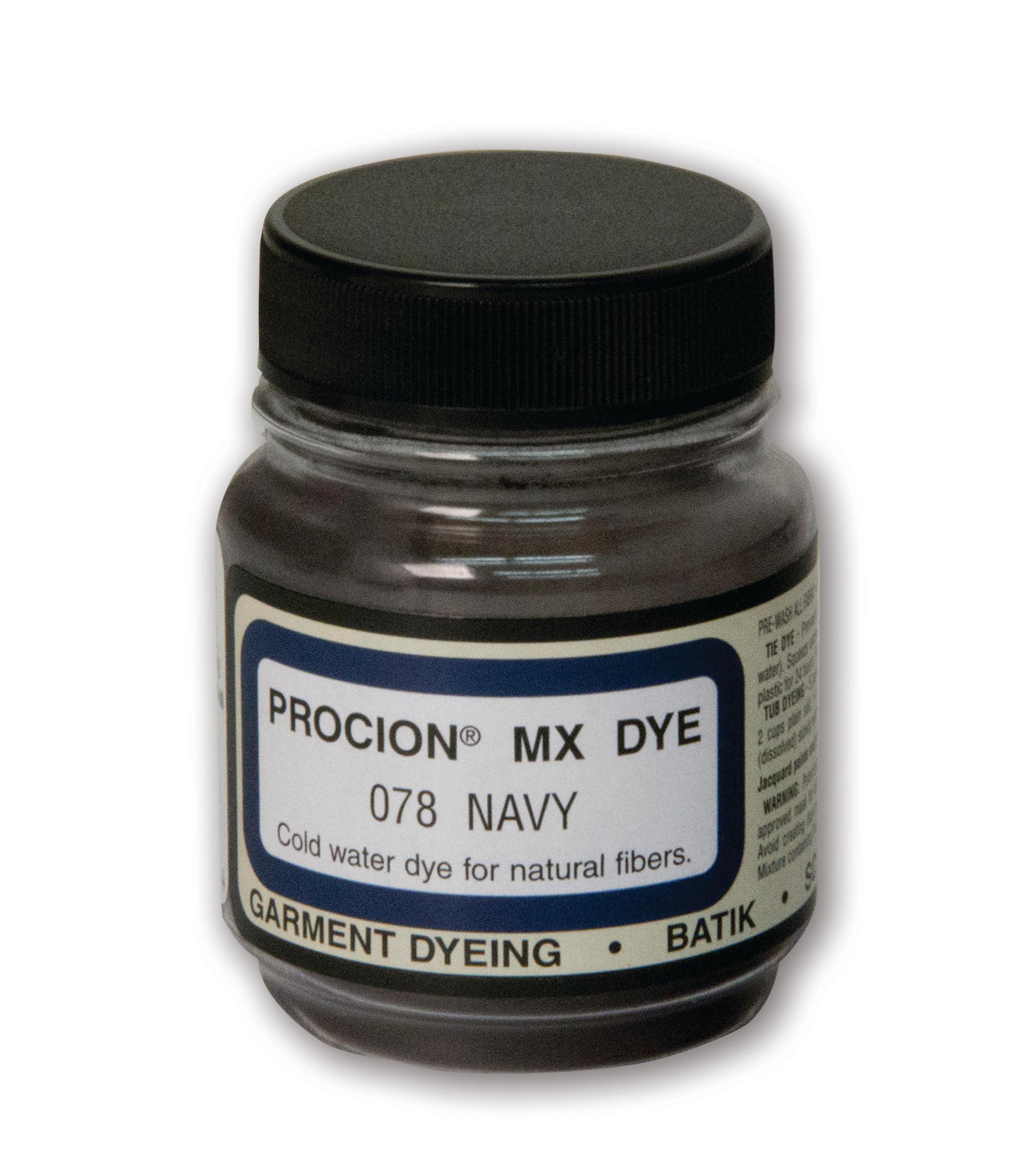 Jacquard Procion MX Fabric Dye Navy PMX1078 Cold Water Fibre Reactive Cotton, Linen, Viscose Rayon or Silk