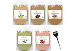 Herbal Hair Mask Powder Combo, Indian Ayurvedic Herbal Powder for Hair Growth (1.1 lb, 500g), Bhringraj, Hibiscus, Shikakai, 