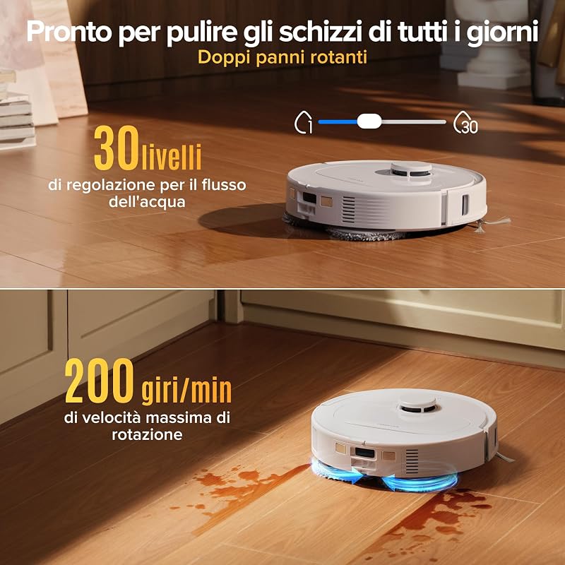 Qrevo S Pro Robot Aspirapolvere Lavapavimenti, Lavaggio Panno 75°C