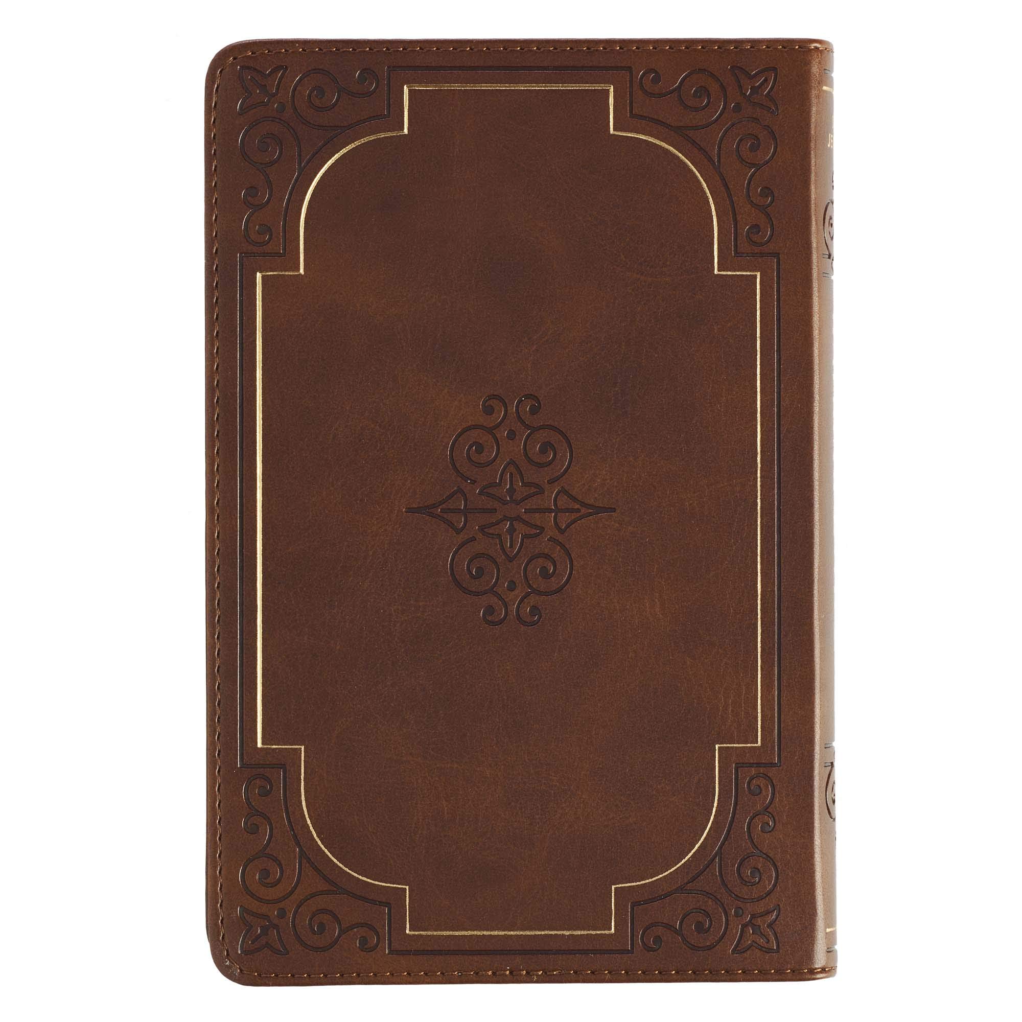 Walking with God Devotional - Brown Faux Leather Daily Devotional for Men & Women 365 Daily Devotions