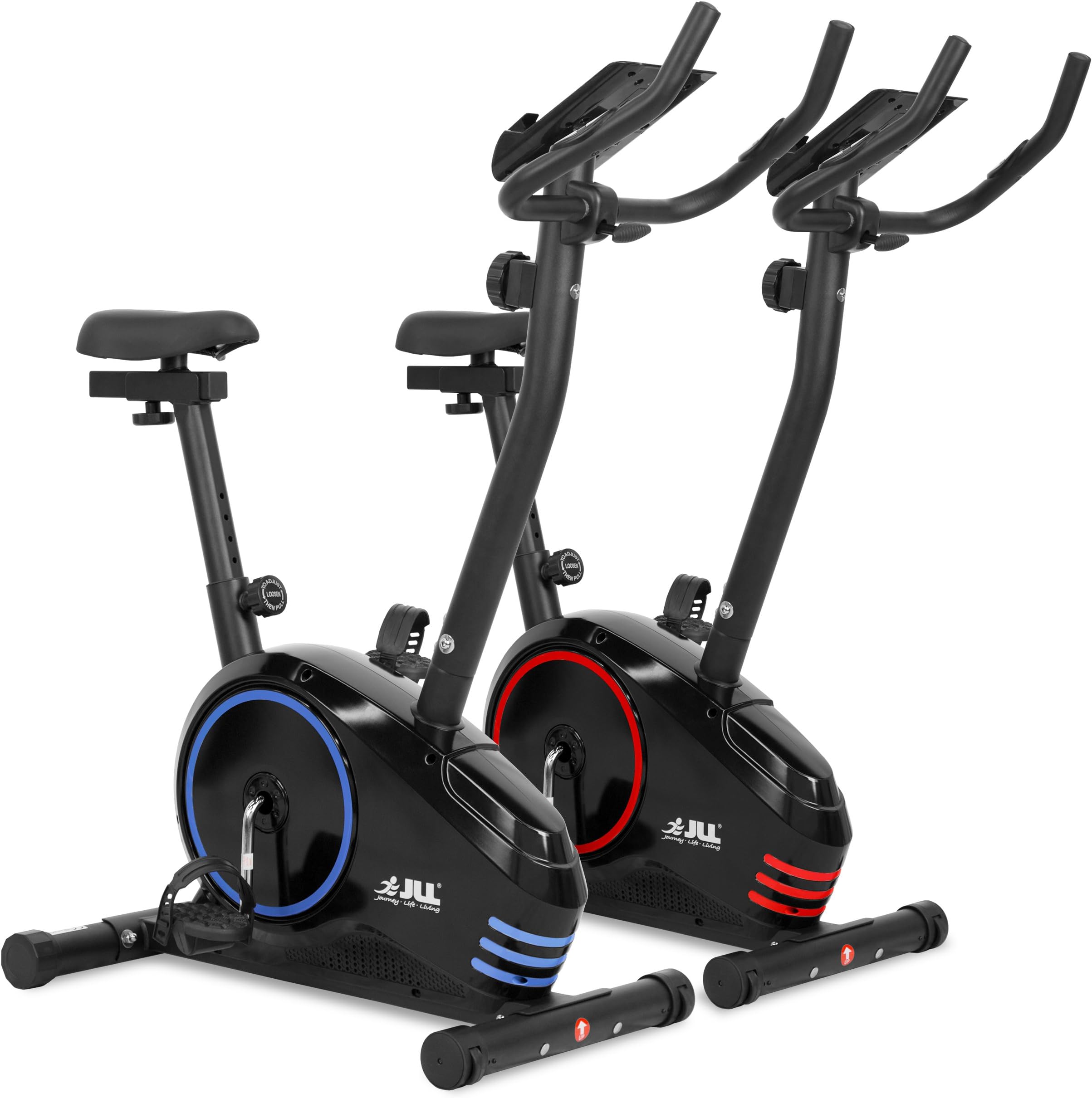 JLL® JF150 Home Premium Exercise Bike, 2020 New Version Magnetic Resistance Exercise Bike Fitness Cardio Workout with Adjustable Resistance, 5KG Two-Way Flywheel, Console Display with Tablet Holder, Heart Rate Sensor, Adjustable Handlebars and 7-level Seat Height Adjustments, 12 Months Warranty