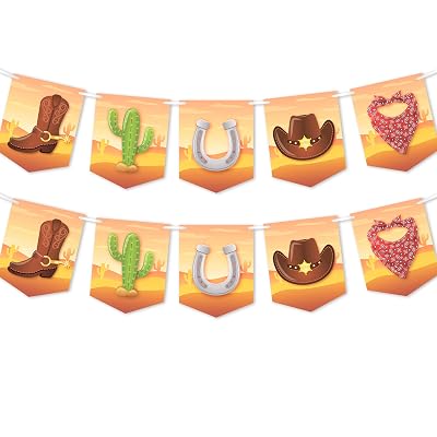 Cowboy Birthday Party Banner Western Party Theme Decorations