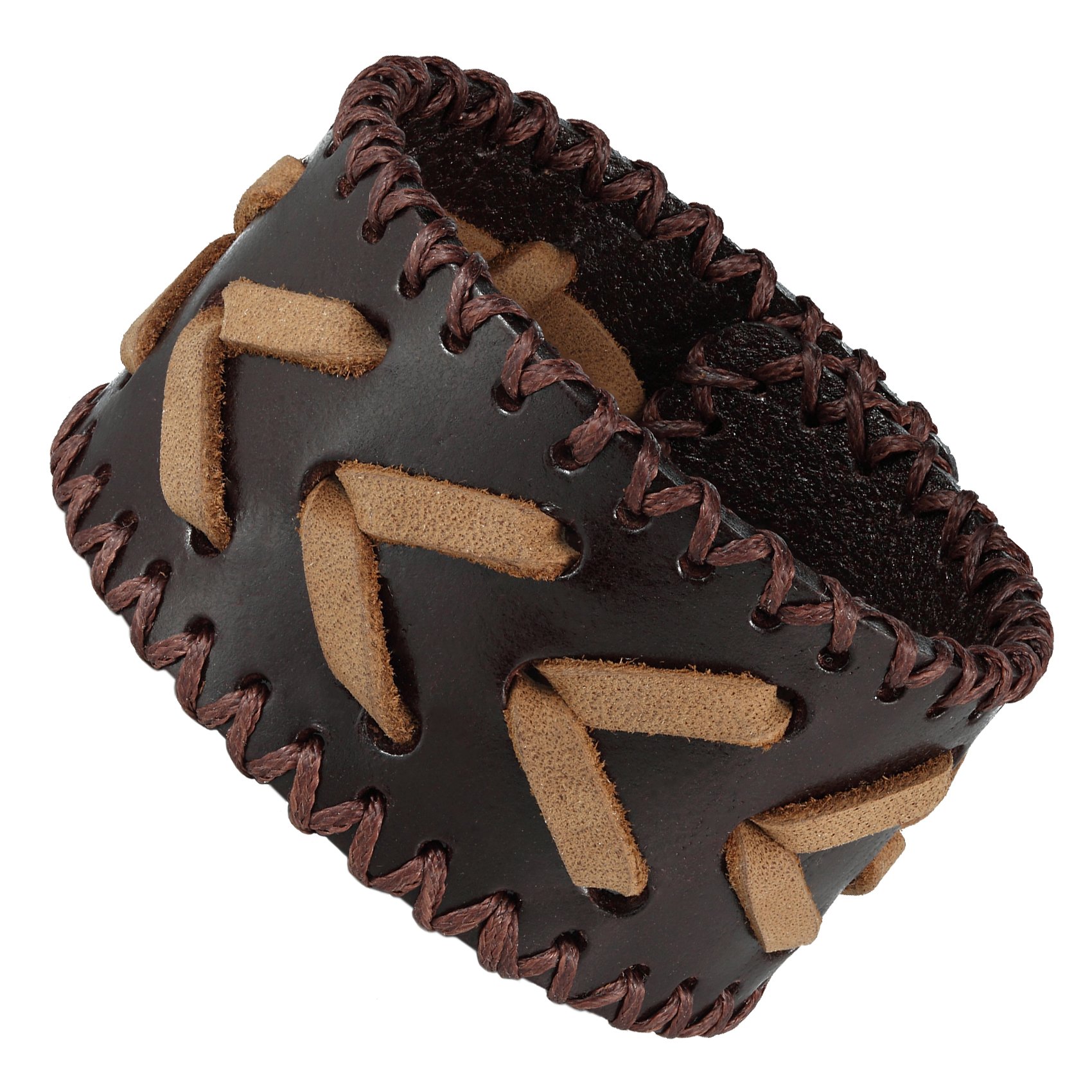 Urban Jewelry Arrow Patterning Brown Genuine Leather Cuff Bangle Men's Bracelet