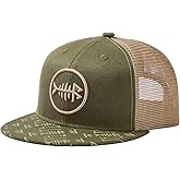 BASSDASH Flat Brim Trucker Cap Adjustable Snapback Hat Mesh Back for Men Women