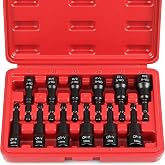 12-Piece Magnetic Nut Driver Set - Premium Impact Power Hex Nut Driver Drill Bit Master Kit, SAE &amp; Metric, 1/4-Inch Quick-Change