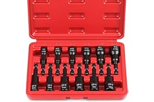 SEDY 12-Piece Magnetic Nut Driver Set - Premium Impact Power Hex Nut Driver Drill Bit Master Kit, SAE & Metric, 1/4-Inch Quick-Change