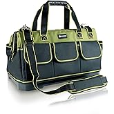 WILAXI PRO 17in Tool Bag For Men Heavy Duty with Waterproof Molded Base, High Capacity Wide Mouth Tote, Construction Worker Electricians Tool Bags, Large Tool Bag Organizer for Men Women Tool Tote
