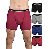 TIICHOO Washable Incontinence Underwear for Men Leakproof Cotton Mens Incontinence Underwear Boxer Briefs 4 Pack