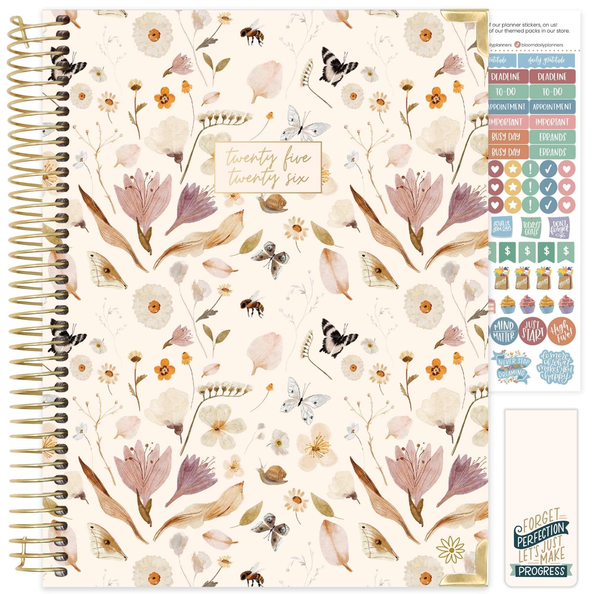 Photo 1 of bloom daily planners HARDCOVER 2025-2026 (8.5" x 11") Academic Year Day Planner (July 2025 - July 2026) - Task Goal Organizer - Monthly & Weekly Inspirational Agenda Book - Butterfly Garden