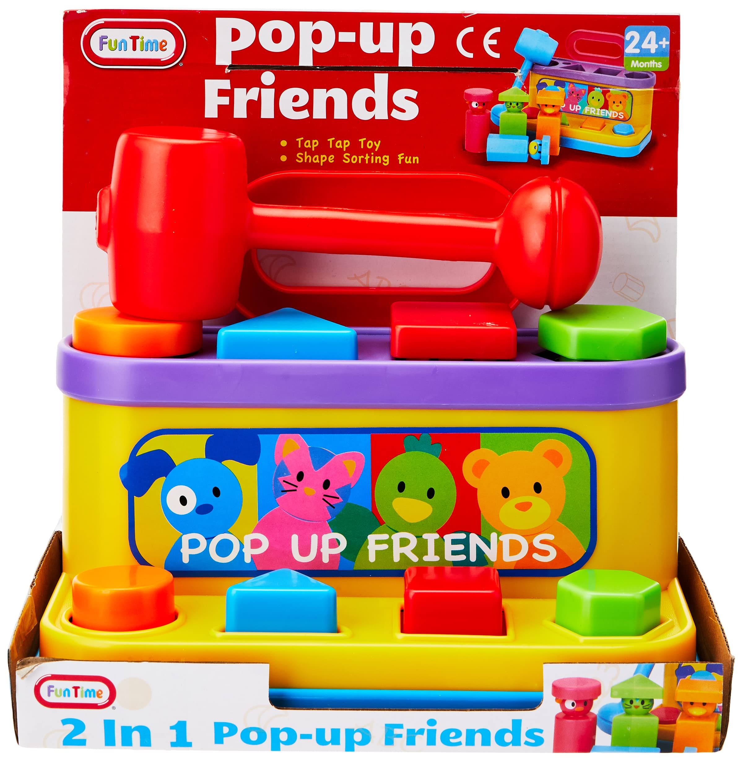 Pop Up Friends with Hammer and Shape Sorter (assorted color)