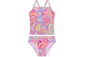 TENVDA Girls Tankinis Two Pieces Swimsuits Hawaiian Beach Sport Bathing Suit Set for 2-12 Years Old Kids