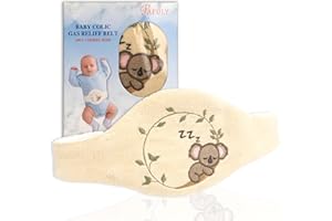 PAFULY Baby Colic Gas and Upset Stomach Relief for Newborns-100% Cherry Seed-Heated Tummy Wrap-Colic Baby Swaddling Belt for Natural Relief–Soothing and Calming (Beige)