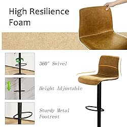 HeuGah Swivel Bar Stools Set of 2, Adjustable
