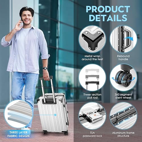 SIATELOO hard shell zipperless Carry On Luggage 22x14x9 Airline