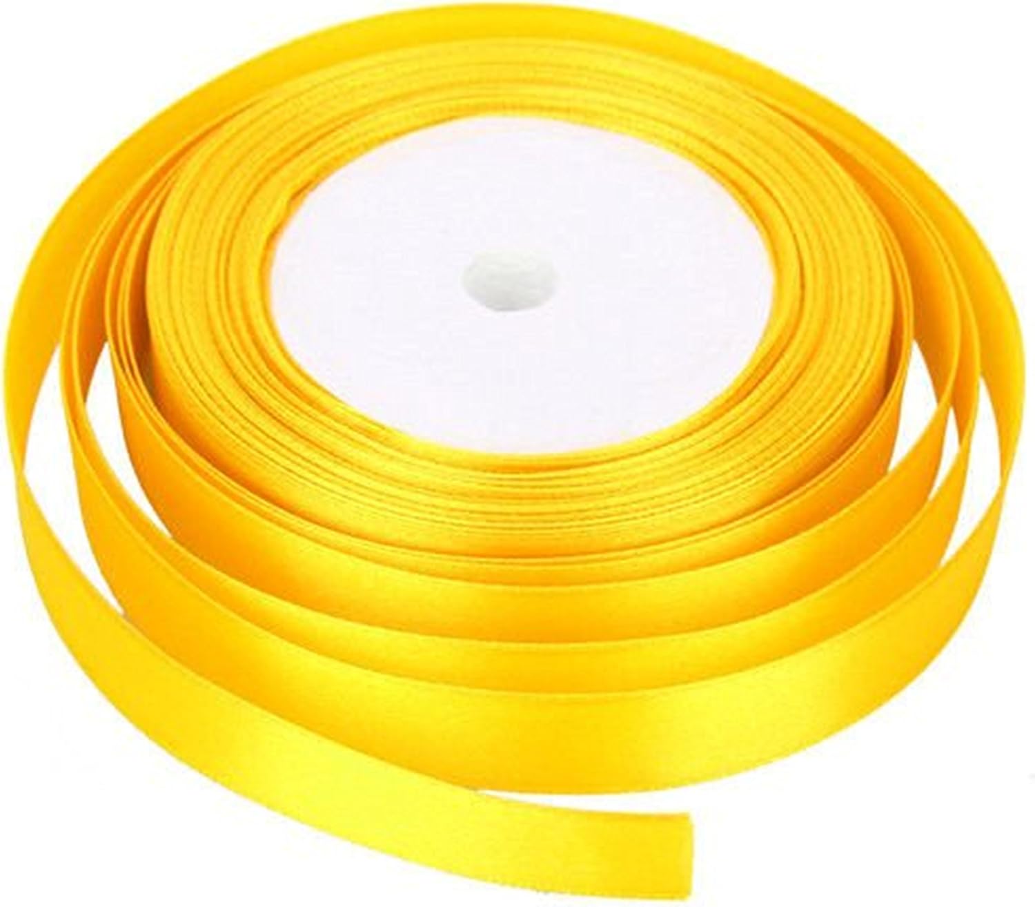 Yellow Satin Ribbon 10MM X 22 Metrs for Gifts Wrap Sew, Party, Decorations, Crafts, Dress, Events, Bows Cars Floral Much More