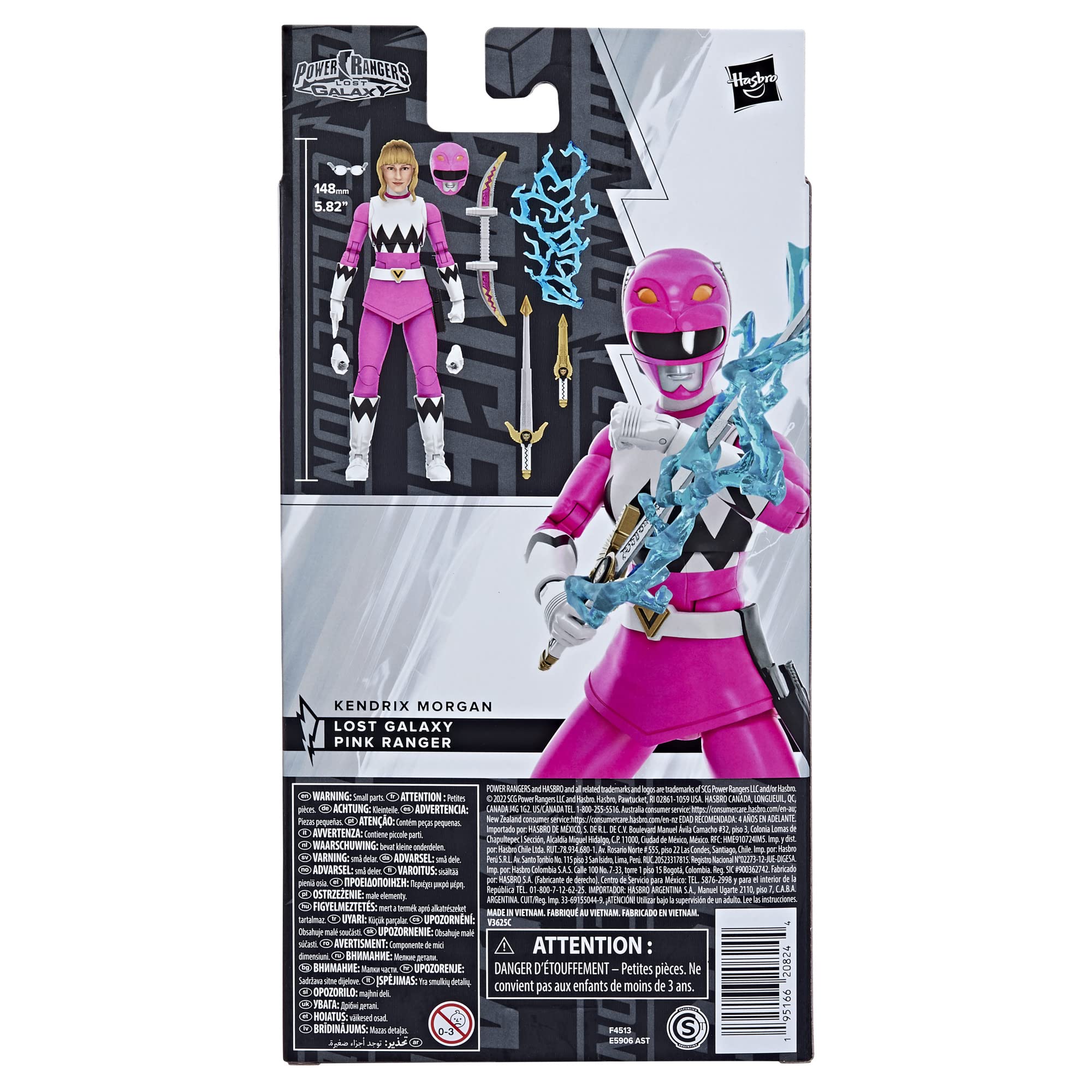 Power Rangers Lightning Collection: Action Figure Da 15 Cm Del Dino Charge Pink Ranger, Super Articolata Con Accessori E Casco Intercambiabile - 3