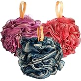 Fishent Shower Sponge Shower Loofah, Body Wash Loofah Sponge Body Scrubber, 3 Pack 60g Large Size Lofas for Shower, Cleaning Loofahs Sponge Body Sponges for All Skin Types