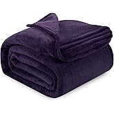 Utopia Bedding Purple Fleece Blanket California King Size Lightweight Fuzzy Soft Anti-Static Microfiber Bed Blanket (102x96 Inch)
