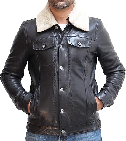 denim style leather jacket