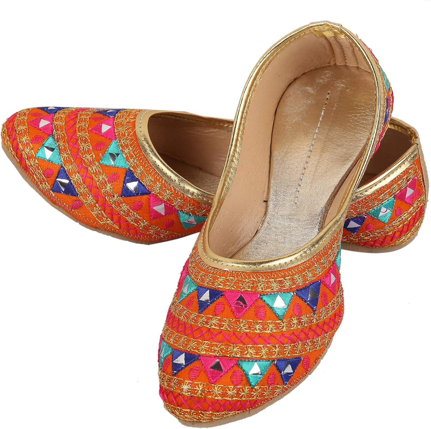 Amazon.com | DFR Rajasthani Stylish Latest threadwork Design Belly Juti for Women and Girls 