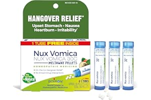 Boiron Nux Vomica 30C Homeopathic Medicine for Hangover Relief, Upset Stomach, Nausea, and Overindulgence of Food or Drink - 3 Count (240 Pellets)