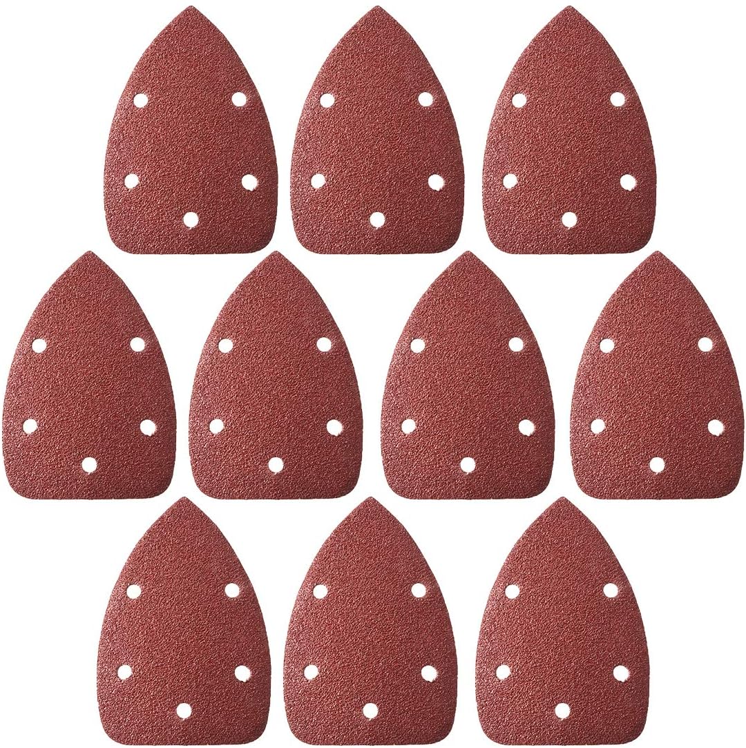 sourcing map Detail Sander Sandpaper, Triangular Sanding Paper, Hook and Loop Sanding Pads, Triangle Oscillating Multi Tool