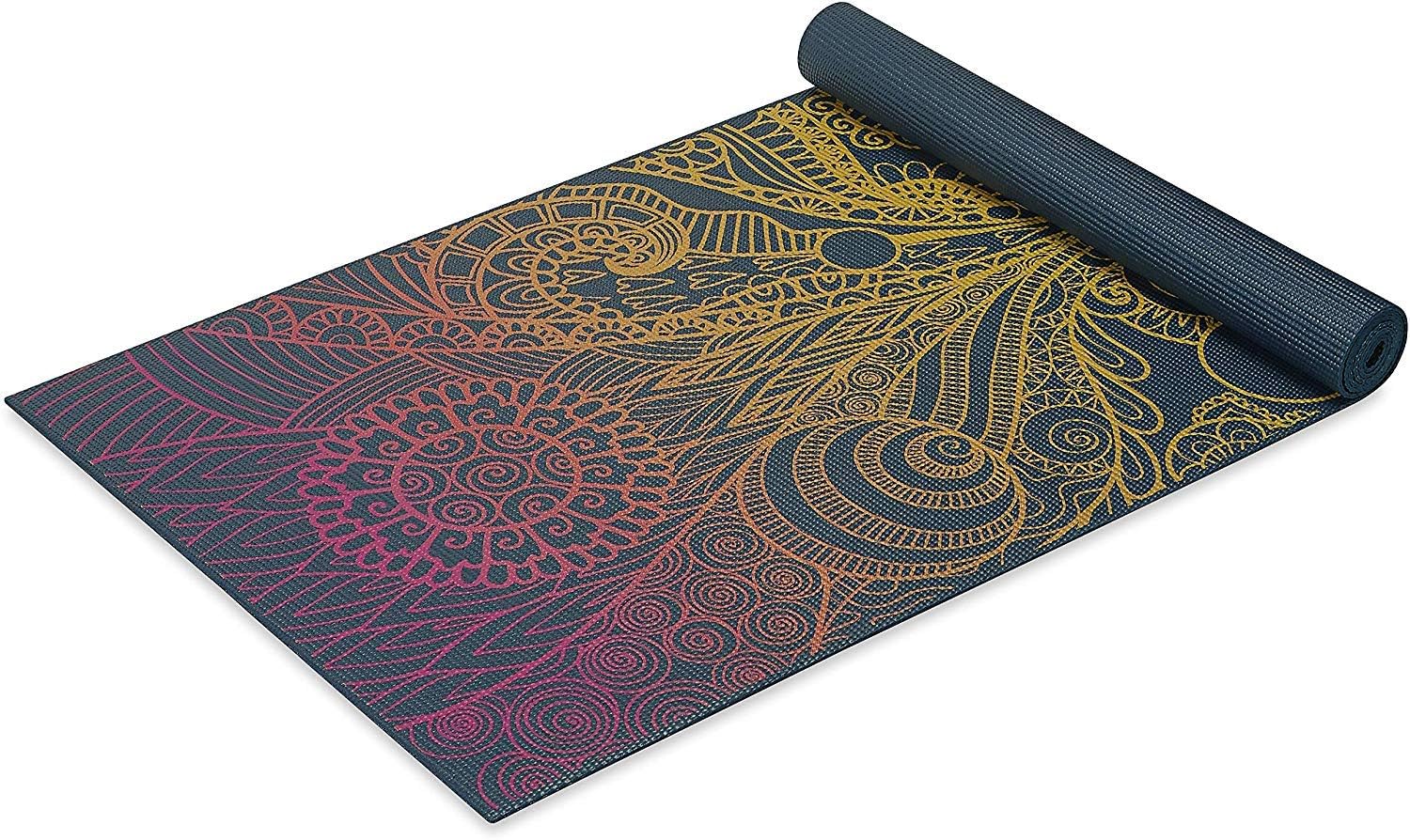 POIUY 4 Mm Thick Non-slip Print All Types Of Sports And Fitness Yoga Mat,Vivid Zest