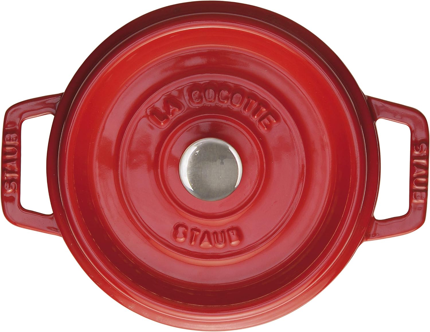 STAUB Cast Iron Roaster/Cocotte, Round, 20 cm, 2.24 L, Cherry Red, 20cm - Image 3