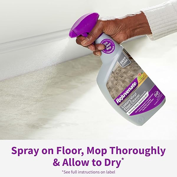 REJUVENATE LUXURY VINYL FLOOR CLEANER REFILL, 1 GALLON, GENTLY CLEANS AND REVITALIZES LUXURY VINYL FLOORS