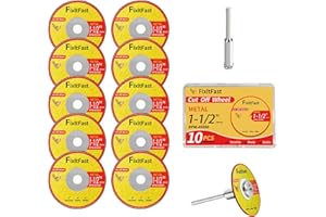 FIXLTFAST 1-1/2 Cut Off Wheels,1.5" x 1/8" Fiberglass Reinforced Metal Cutting disc for Rotary Tool Accessories Include Mandrels- 11 Pack
