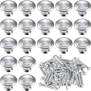24 Piezas de Tirador de Gabinete Plateado Manillas de Armario Vestidor