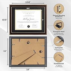 FLYJOE 8.5x11 Diploma Frame with Black over Gold