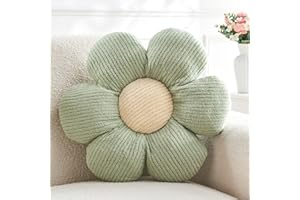 Mepherl Flower Throw Pillow,Sage Green Flower Shaped Pillow Decorative Throw Pillows for Sofa, Couch,Bed,15.7'' Soft Daisy Pillow Floor Seating Cushion for Home Decor