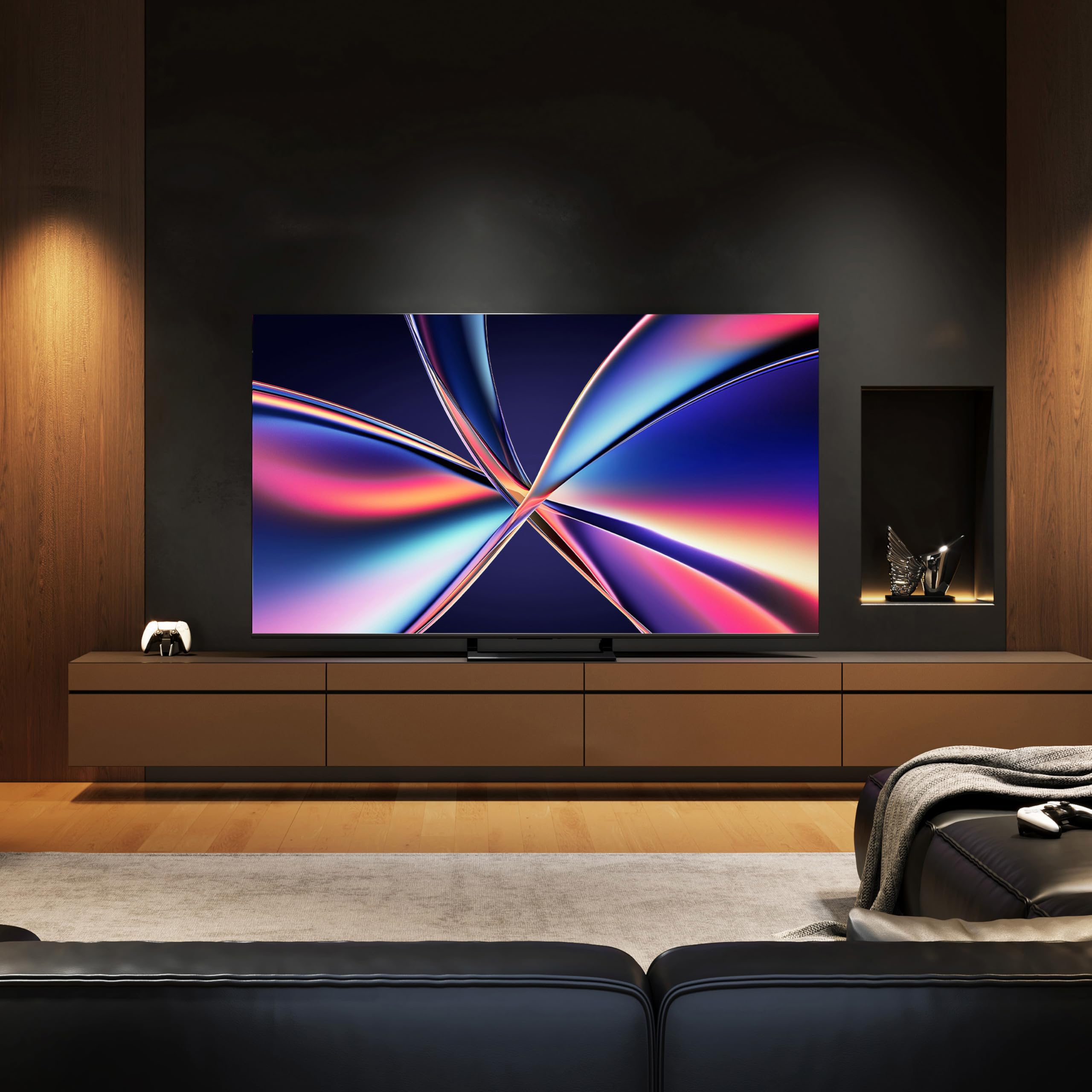 Hisense 55E89Q Fernseher, 55 Zoll (139cm), 4K ULED Mini LED, Smart TV, 144Hz Game Mode PRO, Hi-View AI Engine, AI Smoothmotion, Built-in Subwoofer, Dolby Vision.Atmos, Filmmaker Mode, Hi-Concerto 9