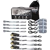 Tie Down 1 inch x 15 ft Grey Ratchet Strap, 4-Pack Kit - 1823 lbs. Breaking Load Limit