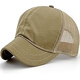 Loneshark Mesh Back Womens Short Bill Hats Unstructured Short Brim Hats for Men Running Small Brim Baseball Caps for Ladies
